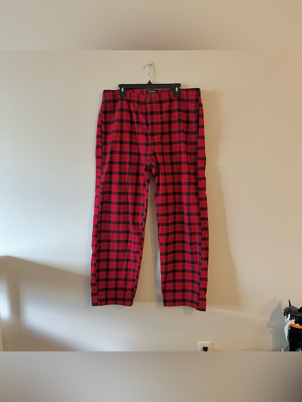 Filson Alaskan Guide Lounge Bottoms 20093078 L Red Black Plaid Pajamas Flannel